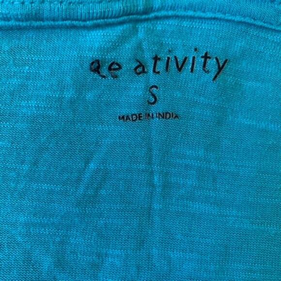 Relativity Women's Size Small Blouse Blue Sleeveless Fit and Flare Flowy Cotton - Picture 3 of 5